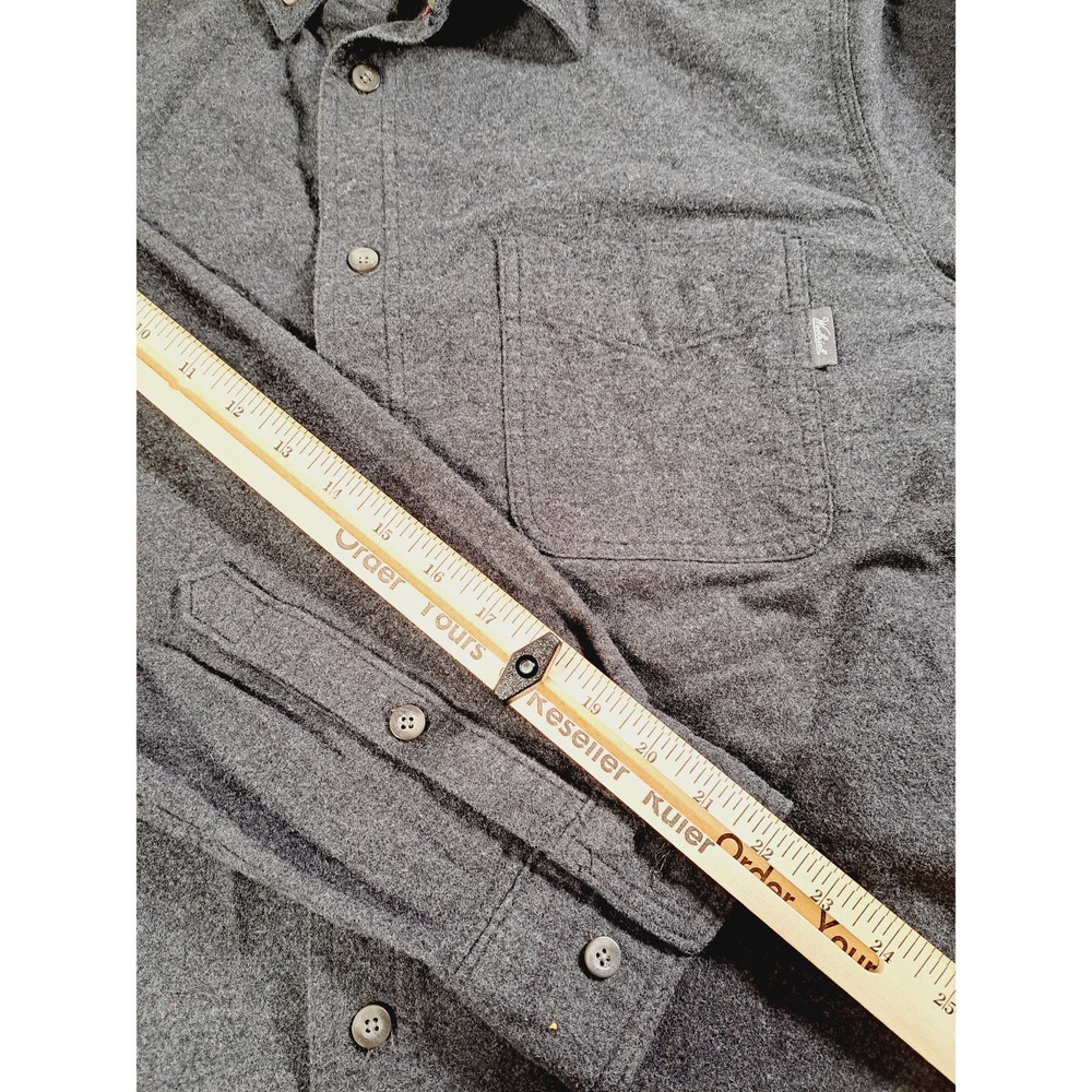 Woolrich Men's 100% Cotton Long-Sleeved Button-Up Gray Shirt Large - Picture 3 of 8